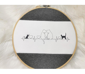 Stickdatei - Katzenpaar Line Art 1